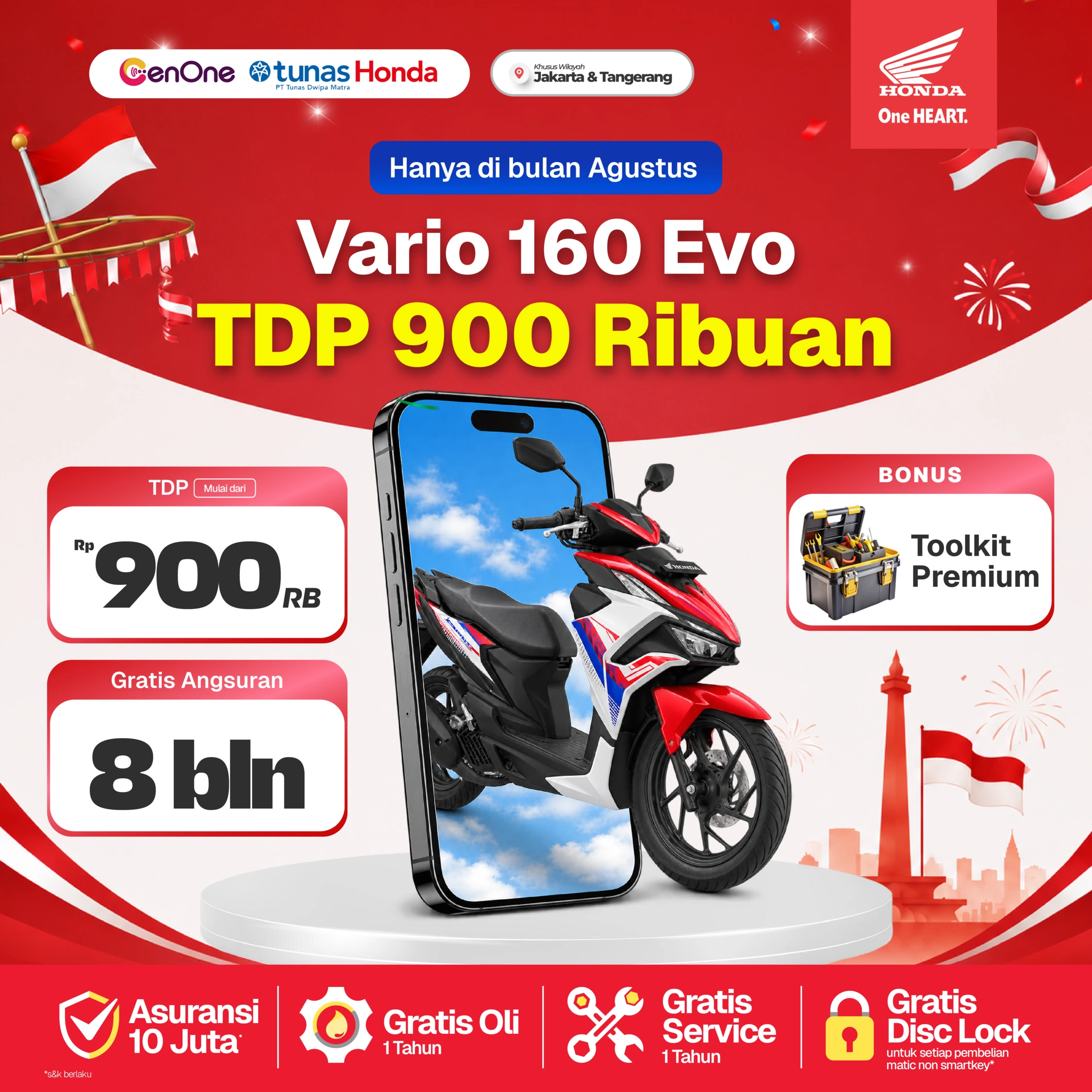 PROMO MERDEKA! HONDA VARIO EVO CUMA 900 RIBUAN!